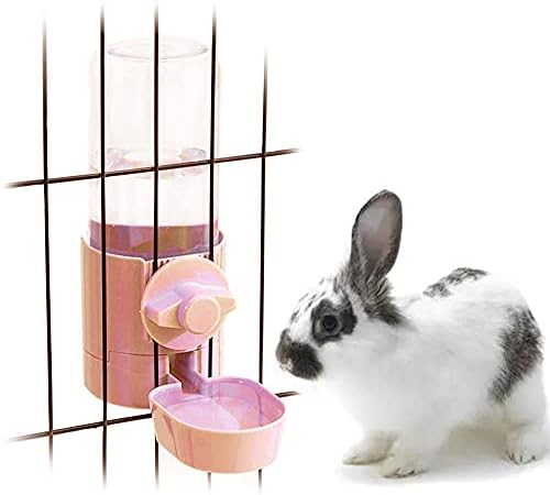  1L Automatic Rabbit Food Dispenser, Rabbit Food And Water Bowls, Small Pet Feeder With Lid, Great For Rabbits, Ferrets, Cats, Birds