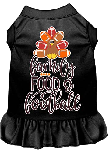  Family, Food, And Football Screen Print Dog Dress Red XS