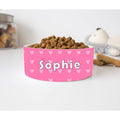 GENERIC Personalized Pink Heart Pattern Bowl, Pet Bowl Dog Bowls, Ceramic Dog Cat Pet Bowls Available In Two Sizes