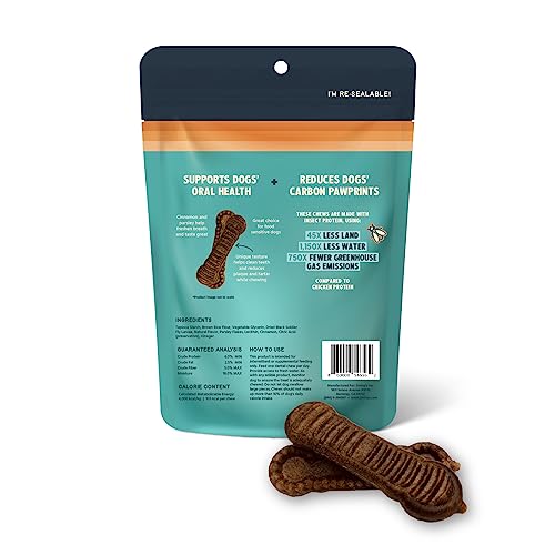 Jiminy's Dental Chews For Medium Sized Dogs – Cinnamon Dog Dental Chews, Teeth Cleaning Dog Treats, Reduce Tartar And Plaque, Made In USA, Cruelty Free, Dog Breath Freshener – 12 Chews