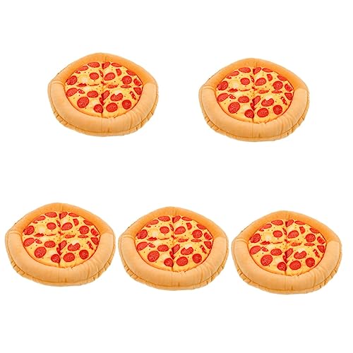  Balacoo 5pcs Cat Nest Pet Mats Cushion Pet Self Warming Pad Pizza Pet Mattress Plush Dog Toys Outdoor Pet Bed Big Cat Little Cat Kitten Bed Cat Toy Bed For Dogs Kitten Cage Keep Warm Cloth