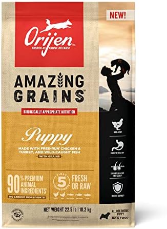  ORIJEN Puppy Dry Dog Food, Grain Free Dry Dog Food For Puppies, Fresh Or Raw Ingredients, 4.5lb