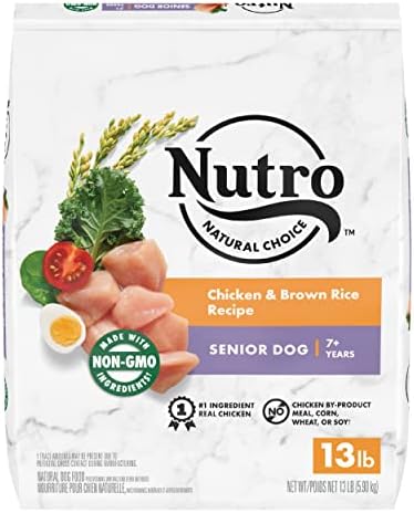  NUTRO NATURAL CHOICE Senior Dry Dog Food, Chicken & Brown Rice Recipe Dog Kibble, 30 Lb. Bag