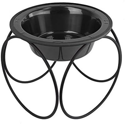  Platinum Pets Olympic Single Diner Feeder With Stainless Steel Dog Bowl, Large, Midnight Black