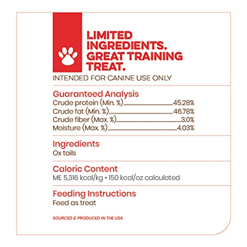  Scout & Zoe's Ox Tails Dog Treats - Indulge Your Pooch - High-Protein And All-Natural, Cleans Teeth, Supports Joints, Sustainably Sourced And USA Made - 3oz
