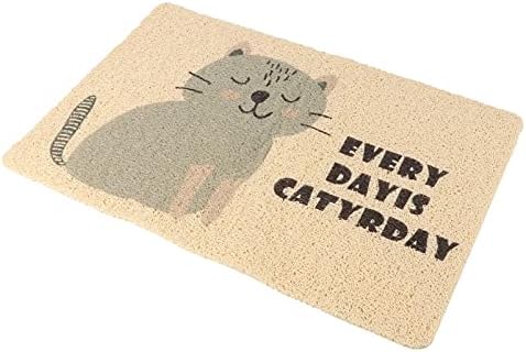  Outdoor Mats Cat Litter Mat, Cat Pad Cat Food Feeding Mat Pet Cushion Cat Litter Pad Washable Dog Cat Mat For Litter Boxes， Grey Cat Pattern Electric Litter Box