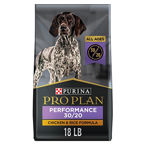  Purina Pro Plan High Calorie, High Protein Dry Dog Food, 30/20 Chicken & Rice Formula - 18 Lb. Bag
