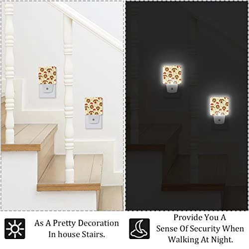 2 Pack Plug-in Nightlight LED Night Light Lovely Little Dog Bone Dog Food With Dusk-to-Dawn Sensor For Kids Room