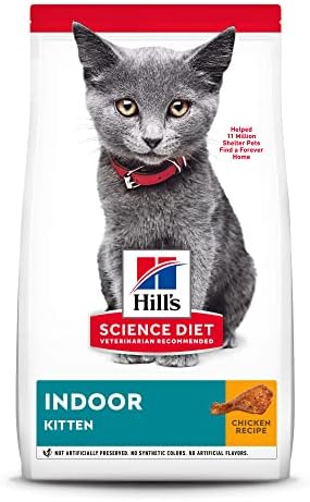  Hill's Science Diet Dry Cat Food, Kitten, Indoor, Chicken Recipe, 3.5 Lb. Bag