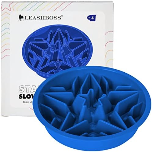  Leashboss Slow Feeder Dog Bowls - Cup Maze Puzzle Food Bowl With Feeder Holes, Fits Into Elevated Pet Feeders - Slow Eating For Large, Medium & Small Sized Breeds (2 Cup - 7.5-8 Inch Feeder Holes)