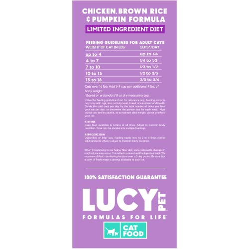  Lucy Pet Products Pet Chicken, Brown Rice & Pumpkin, LID Cat Food 4lb