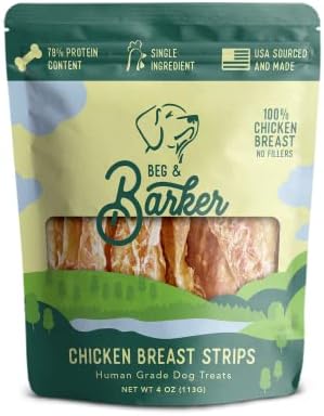  Beg & Barker Chicken Jerky For Dogs (10 Oz, Pack Of 1) - Dog Training Treats - Natural Dog Treats Made In The USA - Grain Free, Diabetic-Friendly, High Protein, Sugar-Free (Chicken Dog Jerky)