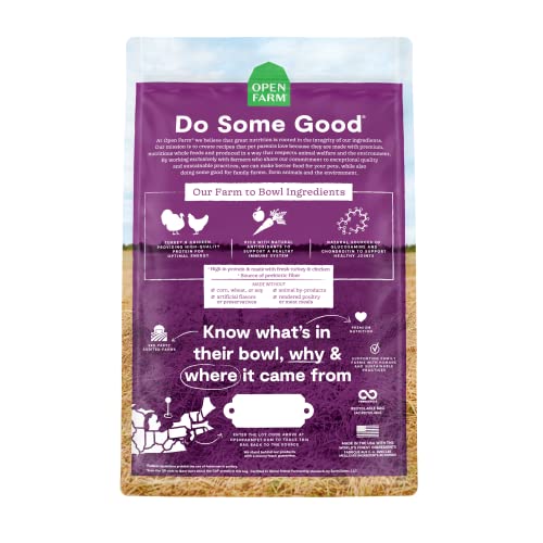  Open Farm Senior Grain-Free Dry Dog Food, Certified Humane Poultry Recipe For Older Dogs With Non-GMO Superfoods And No Artificial Flavors Or Preservatives, 4 Lbs