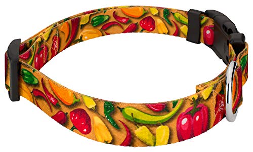 Country Brook Petz - Deluxe Scorching Peppers Dog Collar And Leash Limited Edition - Tasty Collection With 5 Yummy Designs (1/2 Inch, Extra Small)