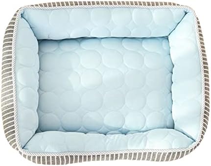  BLMIEDE Summer Mat For Dogs Cats Pet Self Mat Soft Rectangle Washable Bed Cushion For Small Medium Large Breed Slow Cat Feeder Small (B, One Size)
