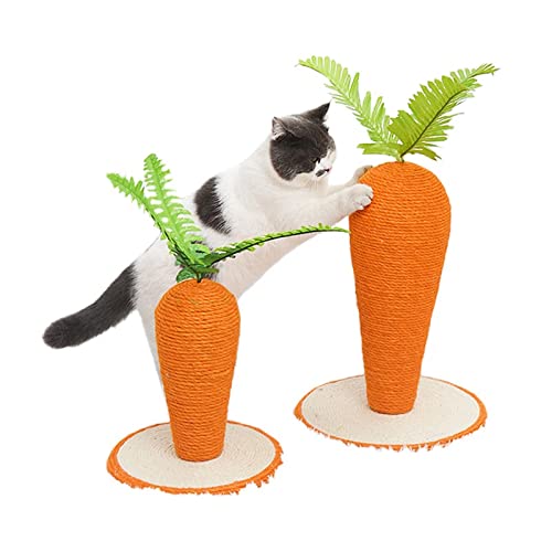  JYDQM Cats Scratcher Tree Tower Scratching Cats Tree Cute Carrot Cats Climbing Post Funny Cats Grinding Claw Post Pet Supplies (Color : A, Size : M Code)