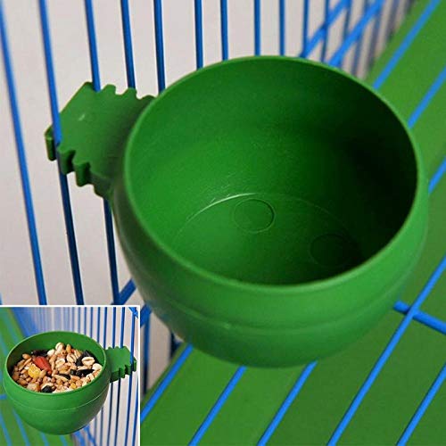  ZSQZJJ Parrot Bird Hamster Feed Bowl Cage Hanging Drinking Food Feeder Cup Bowl Feeding Bowl Tools