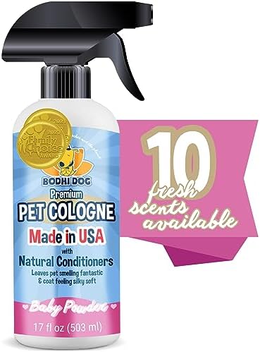  Bodhi Dog Natural Pet Cologne | Premium Scented Perfume Body Spray For Dogs And Cats | Clean And Fresh Scent | Natural Conditioning Qualities | Made In USA (Baby Powder, 4 Fl Oz)