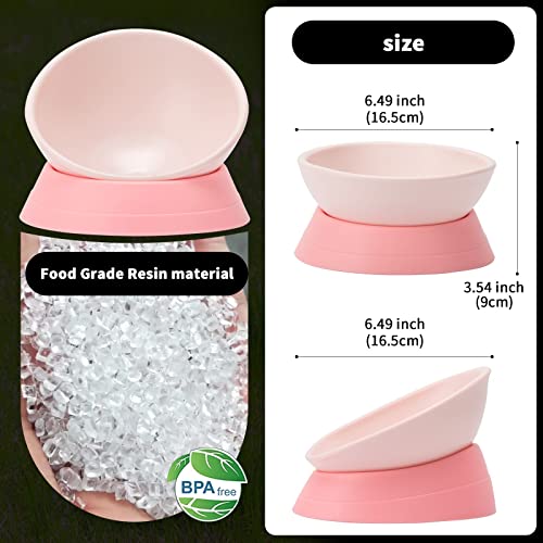  Umysky French Bulldog Food Bowl- Slanted Tilted Pug Food Water Bowl,Cat Bowl- Feeder For Frenchie/Shih Tzu/Flat Faced Small Dogs/Puppies/Cats(Grey