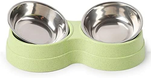  AYENCI Cat Automatic Water, Water Feeder For Dogs And Cats, Stainless Steel Double Bowl For Pet Feed, Small Dog Accessory (Color : A)