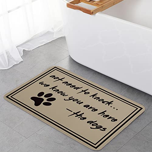  Pet Paw Doormat Non Slip Absorbent Easy Clean Washable Door Mat Area Rug For Bathroom Entryway Living Dining Room Kitchen 18"x 30" - Dog Paw With Words