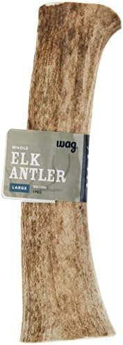  Amazon Brand - Wag Dog Elk Antler Chew, Naturally Shed, Whole, Medium 6-7.5 Inches (Best For Dogs 15-30 Lbs)