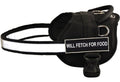  DT Works Fun Harness, Will Fetch For Food, Black/White, XX-Small - Fits Girth Size: 18-Inch To 21-Inch