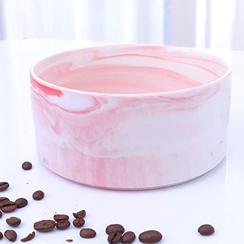  POPETPOP Ceramic Pet Bowl Dog Diner Feeder Pet Feeding Set Dog Food Bowl Cat Drinking Bowl Dog Dish Stand For Cats Dog (Pink)