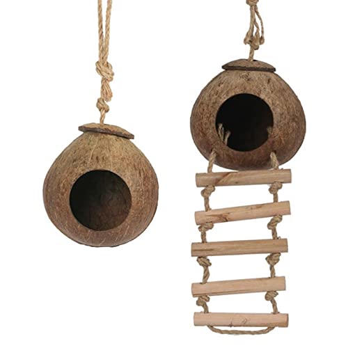  GAMIRA Pet Nest Coconut Shell Bird House Tiger Skin Pearl Bird Parrot Nest Nest Warm Anti-bite Bird Nest (Color : Green)