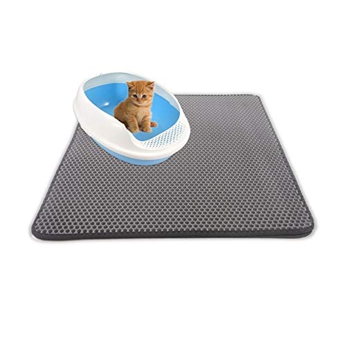  YangYan Waterproof Pet Cat Litter Mat Double Layer Litter Cat Pads Trapping Pet Litter Box Mat Cat Products Bed For Cats House Clean (Color : Pink, Size : 40X50cm)