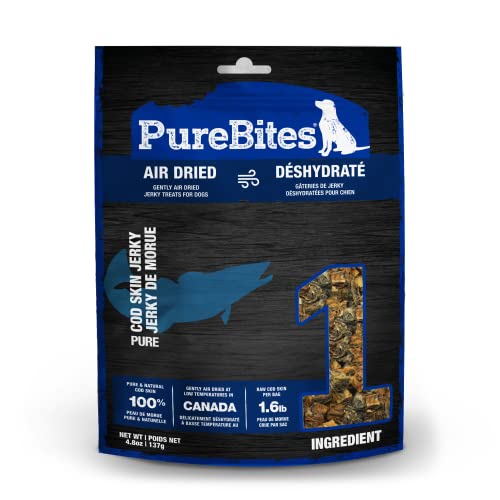  PureBites Gently Air Dried Cod Skin Jerky Dog Treats 137g | 1 Ingredient | Made In Canada