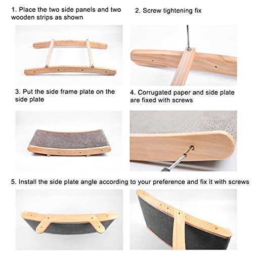  JYDQM Wooden Cats Corrugated Paper Cats Scratcher Sofa Bed In 1 Pet Toys For Cats Training Grinding Claw Cats Scratch Board (Color : A)