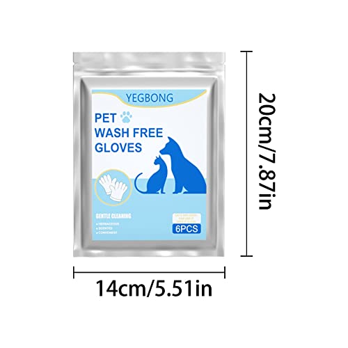  Pet Gloves For Cats And Dogs Bathing And Grooming Easy To Use Just Gently Dry Ideal Pet Wipes 6 Pieces/Pack 3ml Pet Supplies For Dogs Grooming (A, One Size)
