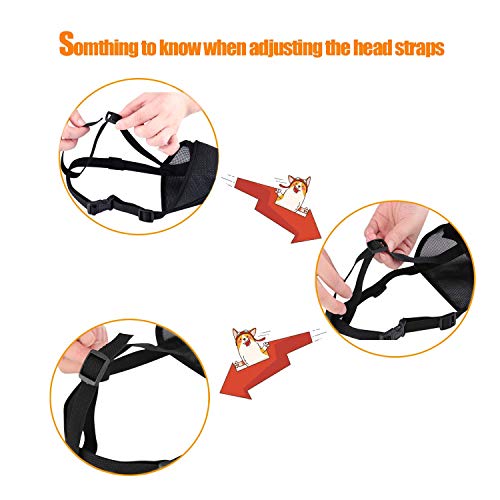  Lepark Nylon Mesh Dog Muzzle With Overhead Strap For Small,Medium And Large Dogs,Anti Biting, Barking And Chewing,Ajustable And Breathable(S,Black)