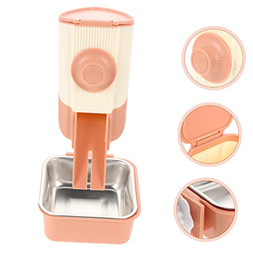  NOGRAX 4 Sets Rabbit Rat Supply Dispenser Cage Accessory Food Animal Cats Reusable Pigs Container Bird Bowls Feeding Steel Hamster Dogs Pet Small Ferrets Parrots Guinea Pig Pink Hanging Feeder