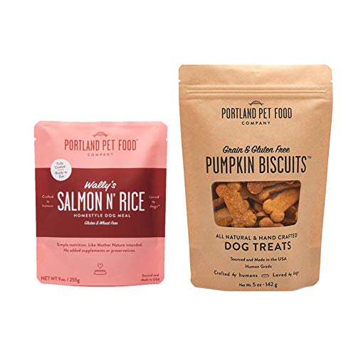  Portland Pet Food Company Multipack (1 X Meal Pouch & 1 X Biscuit Pack) — Wally's Salmon Meal And Grain & Gluten-Free Pumpkin Biscuits Combo Pack