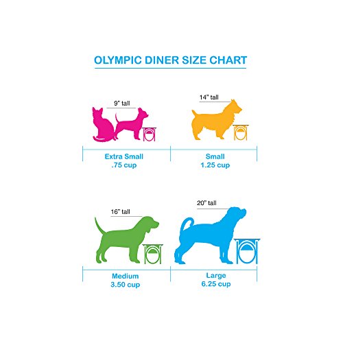  Platinum Pets Olympic Single Diner Feeder With Stainless Steel Dog Bowl, Large, Midnight Black