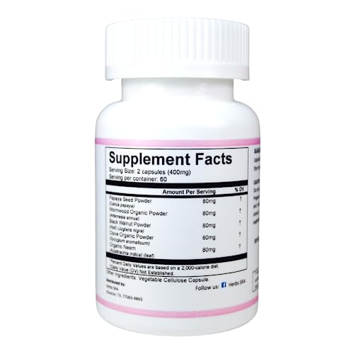  ParasiteCleaner - Natural Digestive Health Supplement With Papaya Seed, Wormwood, Black Walnut, Clove & Neem