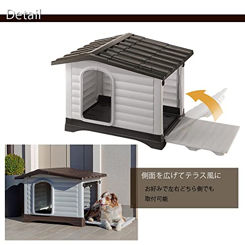  Ferplast Outdoor Kennel, Dog House DOGVILLA 90 In Resistant Thermoplastic Resin, Opening Side Panel