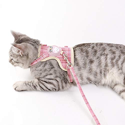  XxiaoTHAWxe Pet Leash Traction Rope, Pet Nylon Mesh Harness Leash Collar Clothes Vest Cat Kitten Cord Traction Rope For Walking Training Running - Blue L
