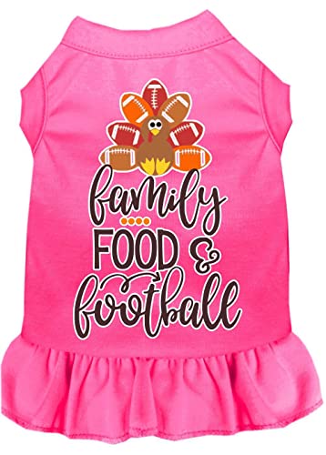 Family, Food, And Football Screen Print Dog Dress Red XS