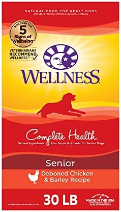  Wellness Complete Health Senior Dry Dog Food With Grains, Chicken & Barley, 5-Pound Bag