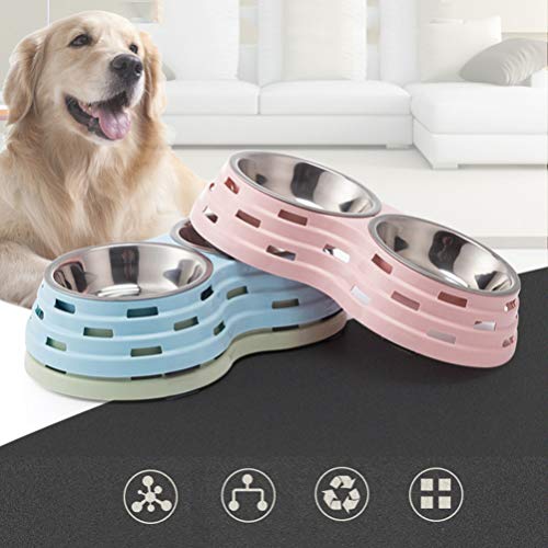  Balacoo Metal Dog Bowls Feeder Feeder Feeder Pet Water Food Feeder Stainless Steel Dog Dinner Double Bowl Decorative Eating Drinking Cup For Dog Cat Puppy Kitten Dark Green Moultrie Feeder