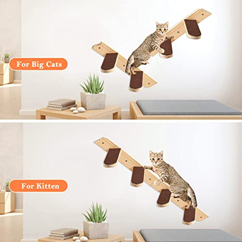  Cat Wall Shelves, Cat Feeding Shelf With Steps- Include Cat Food Shelf, 2 Cat Food Bowl And Cat Ladder, Wall Mounted Cat Feeder Shelf, Cat Furniture Wall For Indoor Playtime And Relaxation
