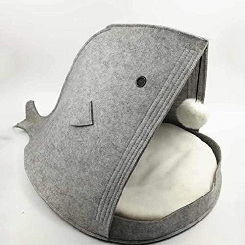  Cute Pet Bed Shark Shaped Cat Cave House Decorative Comfy Pet Nest Soft Small Animal Felt House