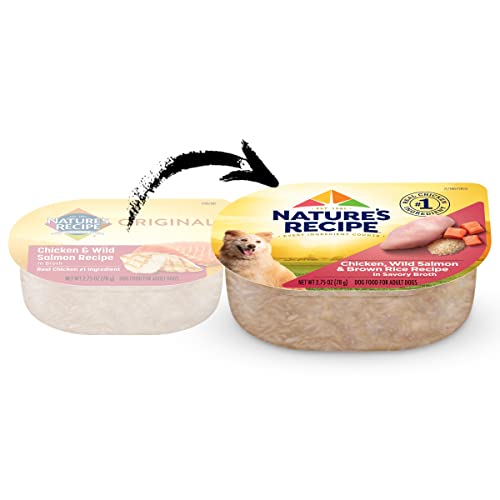  Nature's Recipe Wet Dog Food, Chicken & Wild Salmon In Broth Recipe, 2.75 Ounce Cup (Pack Of 12)