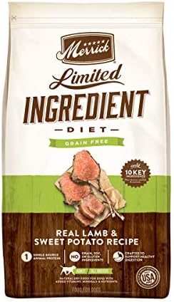  Merrick Limited Ingredient Diet Grain Free Dry Dog Food Real Lamb & Sweet Potato Recipe - 4 Lb. Bag