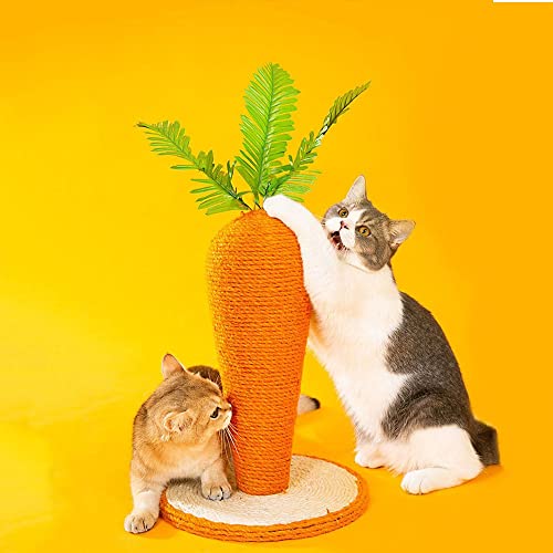  JYDQM Cats Scratcher Tree Tower Scratching Cats Tree Cute Carrot Cats Climbing Post Funny Cats Grinding Claw Post Pet Supplies (Color : A, Size : M Code)