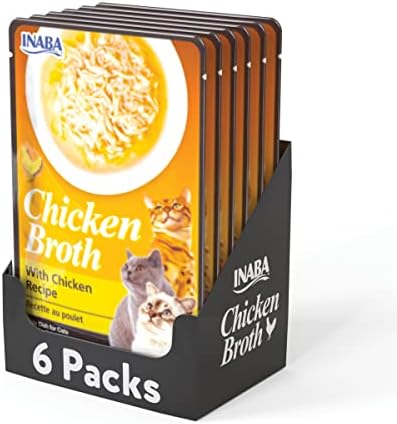  INABA Chicken Broth - Shredded Chicken And Seafood Flakes In Tasty Chicken Gravy - Side Dish Wet Treat For Cats - 4 Flavor Variety Pack (24 Pouches)