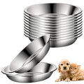  12 Pcs Stainless Steel Cat Bowls Shallow Cat Food Bowls, Replacement Whisker Fatigue Relief Cat Food Dish Bulk For Elevated Stand, Metal Food And Water Dish For Small Dogs And Cats (5.5 Inch Diameter)